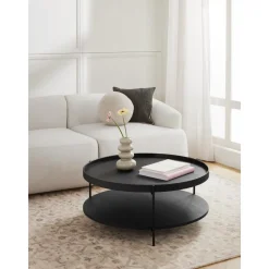 Tavolino Rotondo Da Salotto In Legno Renee