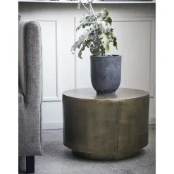 Tavolino Rotondo Da Salotto Con Finitura Anticata Rota