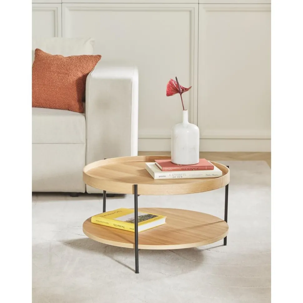 Tavolino Rotondo Da Salotto In Legno Renee