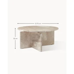 Tavolino Rotondo Da Salotto In Travertino Marisa