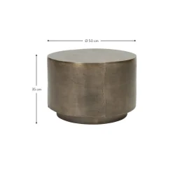 Tavolino Rotondo Da Salotto Con Finitura Anticata Rota