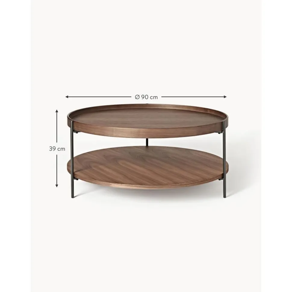 Tavolino Rotondo Da Salotto In Legno Renee