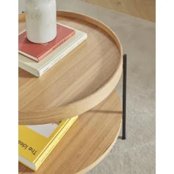 Tavolino Rotondo Da Salotto In Legno Renee