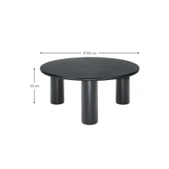 Tavolino Rotondo Da Salotto In Legno Di Quercia Didi