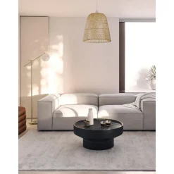 Tavolino Rotondo Da Salotto In Legno Di Mango Benno