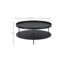 Tavolino Rotondo Da Salotto In Legno Renee