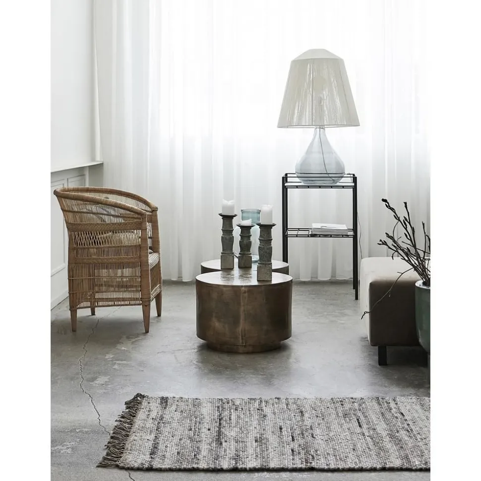 Tavolino Rotondo Da Salotto Con Finitura Anticata Rota