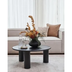 Tavolino Rotondo Da Salotto In Legno Di Quercia Didi