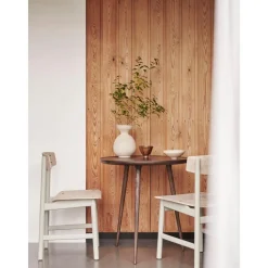 Tavolino Rotondo In Legno Di Quercia Accent, Fatto A Mano