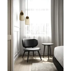 Tavolino Rotondo In Legno Di Quercia Accent, Fatto A Mano