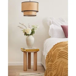 Tavolino Rotondo In Legno Di Quercia Didi