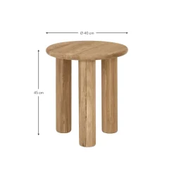 Tavolino Rotondo In Legno Di Quercia Didi