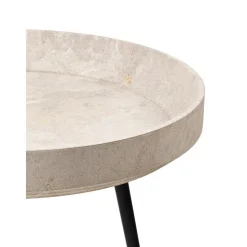 Tavolino Rotondo In Legno Di Quercia Bowl, Fatto A Mano