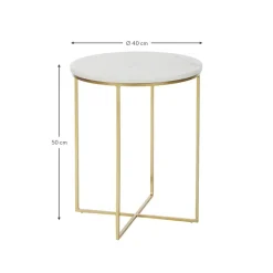 Tavolino Rotondo In Marmo Alys