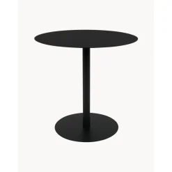 Tavolino Rotondo In Metallo Nero Snow