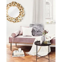 Tavolino-Vassoio Con Piano In Vetro Effetto Marmo Cupid