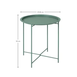 Tavolino-Vassoio Rotondo In Metallo Sangro