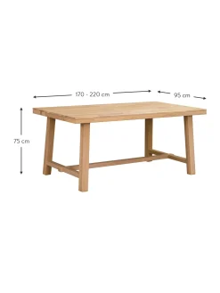 Tavolo Allungabile In Legno Di Quercia Brooklyn, In Verie Misure