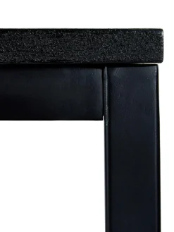 Tavolo Con Piano In Legno Massiccio Nero Raw, 180X90 Cm