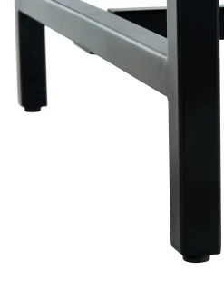 Tavolo Con Piano In Legno Massiccio Nero Raw, 180X90 Cm