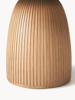 Tavolo Da Pranzo Rotondo Con Struttura Scanalata In Legno Di Quercia Nelly, In Varie Misure