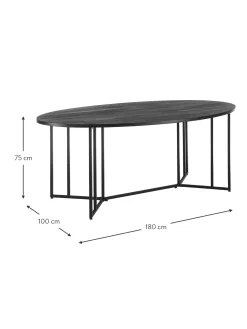 Tavolo Ovale In Legno Di Mango Luca, In Varie Misure
