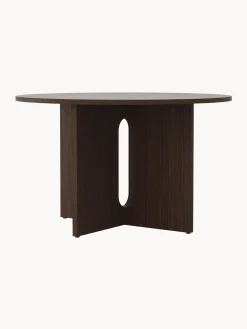 Tavolo Rotondo Con Finitura In Legno Di Quercia Scuro Androgyne, Diverse Misure