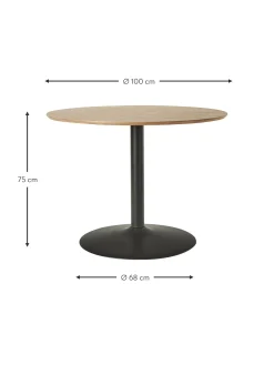 Tavolo Rotondo Con Finitura In Legno Di Frassino Minorca, O 100 Cm