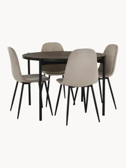 Tavolo Rotondo Con Sedie In Velluto Gilda, O 110 Cm