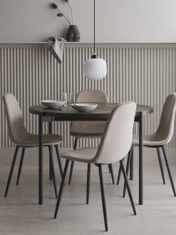 Tavolo Rotondo Con Sedie In Velluto Gilda, O 110 Cm