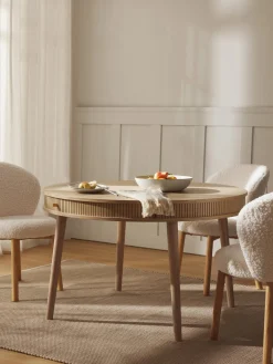 Tavolo-Contenitore Rotondo In Legno Di Quercia Calary