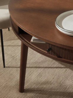 Tavolo-Contenitore Rotondo In Legno Di Quercia Calary