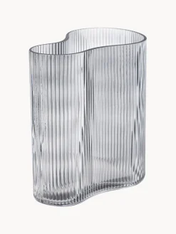 Vaso Di Design In Vetro Soffiato Con Rilievo Scanalato Dawn