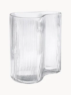 Vaso Di Design In Vetro Soffiato Con Rilievo Scanalato Dawn