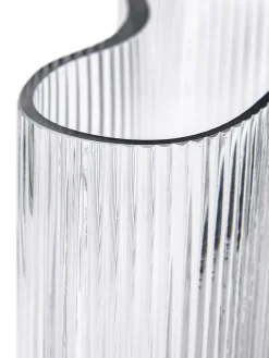 Vaso Di Design In Vetro Soffiato Con Rilievo Scanalato Dawn