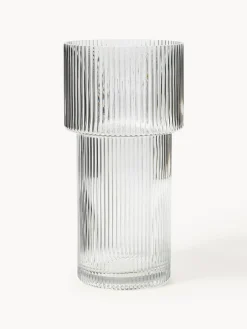 Vaso In Vetro Con Superficie Rigata Lija