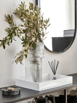 Vaso In Vetro Con Superficie Rigata Lija