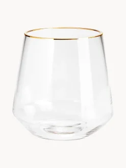 Vaso In Vetro Soffiato Con Bordo Dorato Joyce