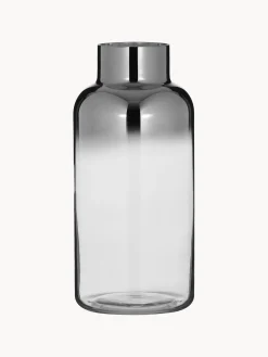 Vaso In Vetro Soffiato Con Riflessi Cromati Uma