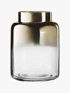 Vaso In Vetro Soffiato Con Riflessi Dorati Uma