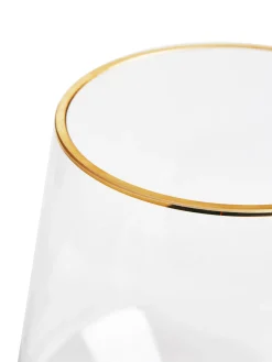 Vaso In Vetro Soffiato Con Bordo Dorato Joyce