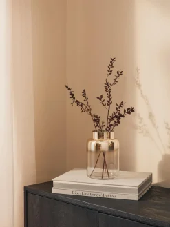 Vaso In Vetro Soffiato Con Riflessi Dorati Uma