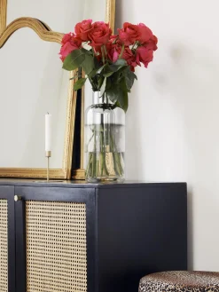 Vaso In Vetro Soffiato Con Riflessi Cromati Uma