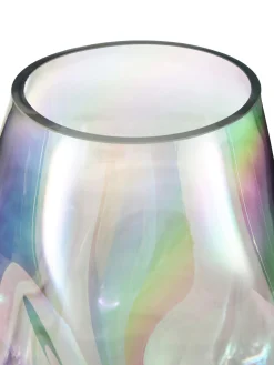 Vaso In Vetro Soffiato Iridescente Rainbow