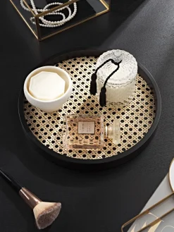 Vassoio Rotondo Decorativo Con Intreccio Viennese Carina