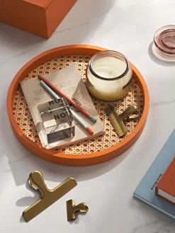 Vassoio Rotondo Decorativo Con Intreccio Viennese Carina