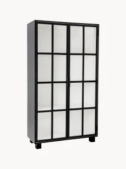 Vetrina Nera Con Ante In Vetro Jesper