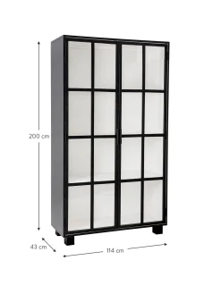 Vetrina Nera Con Ante In Vetro Jesper