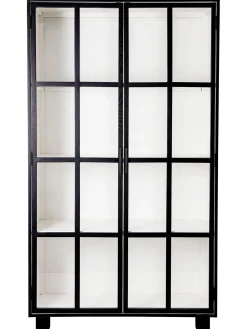 Vetrina Nera Con Ante In Vetro Jesper