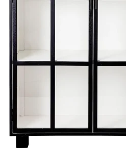Vetrina Nera Con Ante In Vetro Jesper